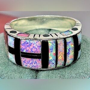 Opal Inlay Silver Ring
